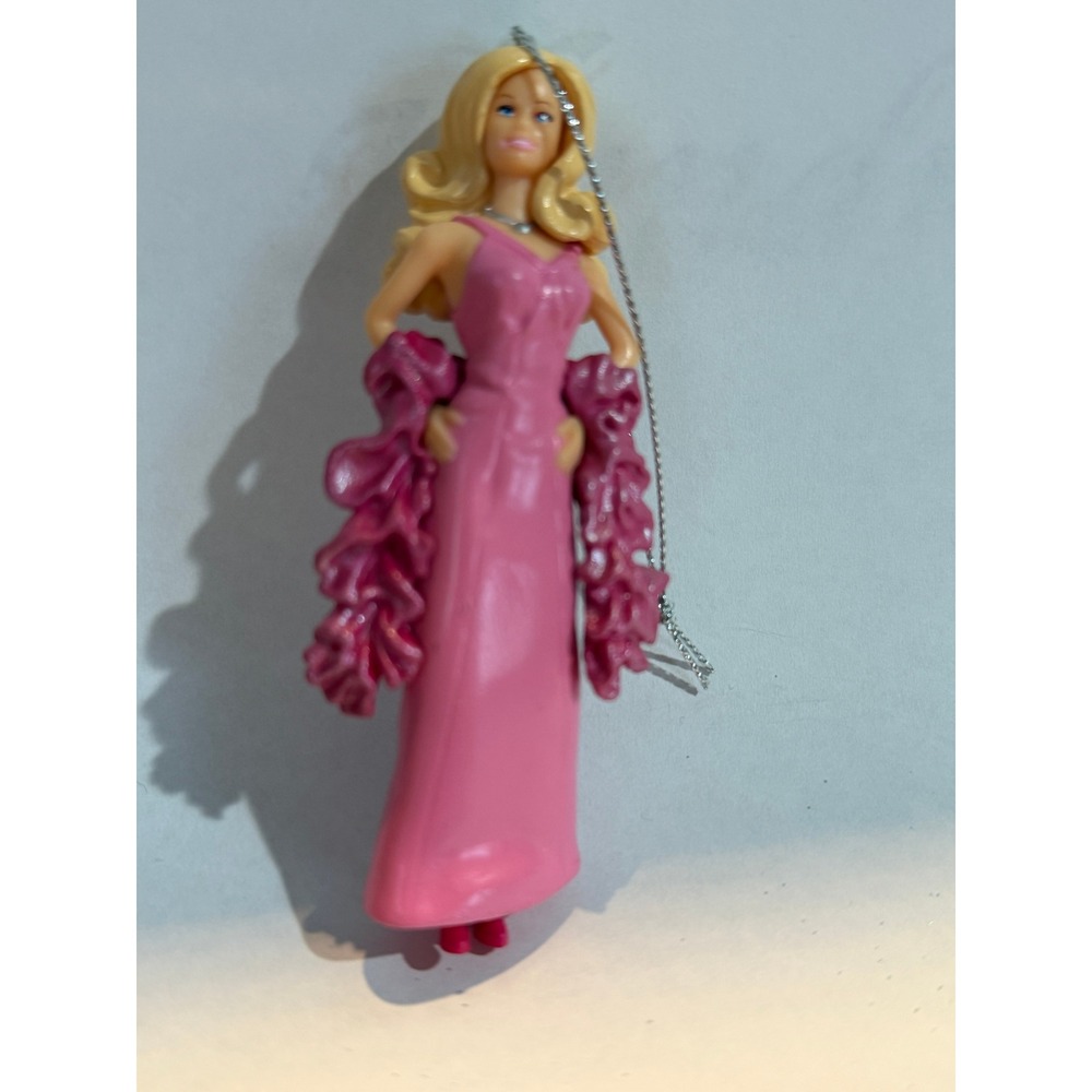 Barbie Superstar Holiday Ornament Pink Gown Ruffle Boa Collectible Figure